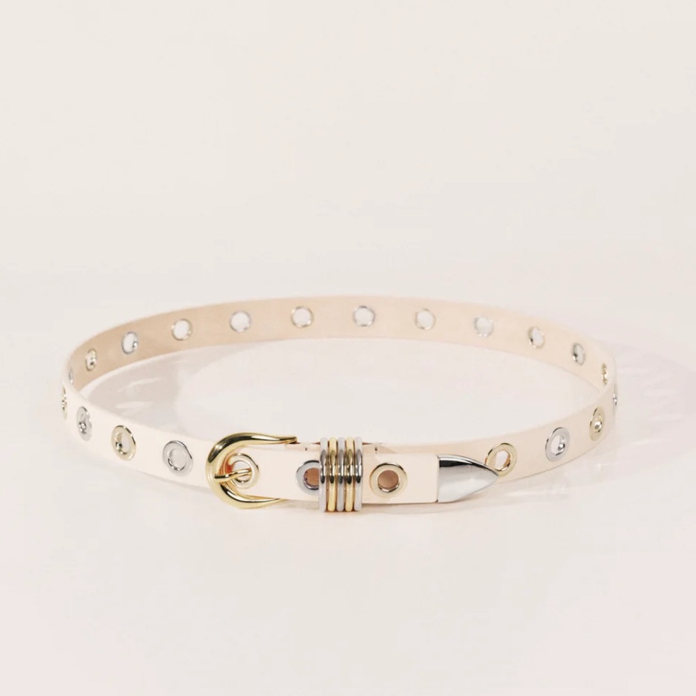 New Dehanche Full Rivet Mixed Metal in Ivory & Silver & 24K Gold